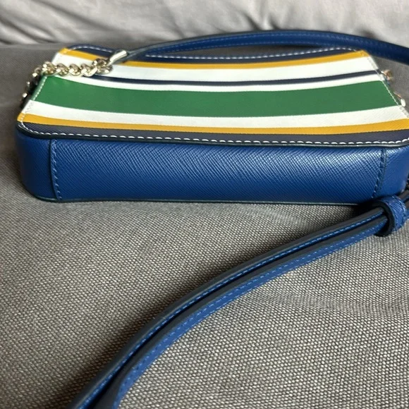 Kate Spade Staci Maritime Stripe Double Zip Small Crossbody Multi colored - Picture 10 of 11